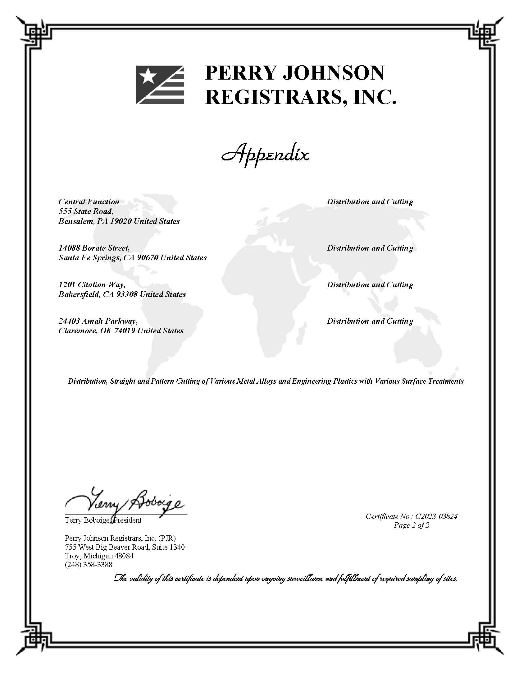 Certificate AS9100 class=